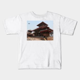 Kathmandu Temple Pigeons Kids T-Shirt